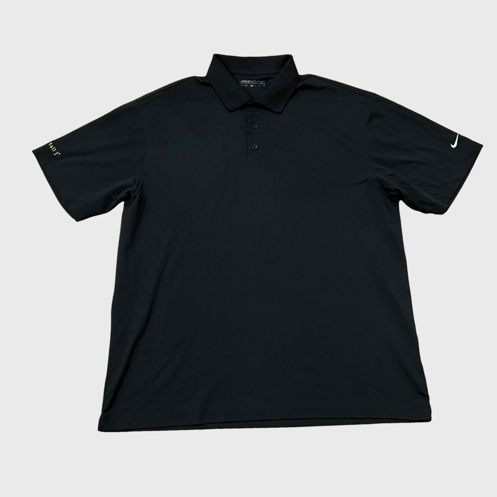Nike Mens Dri-Fit Golf Polo Top Black Size X-Large Standard Fit Yellow Tail Wine